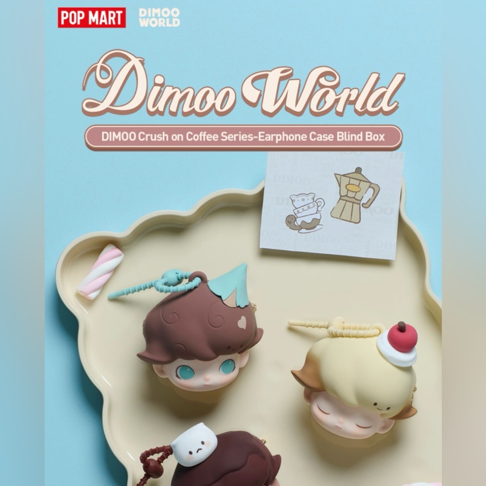 NIB Pop Mart Dimoo World Earphone Case - Caramel Hug